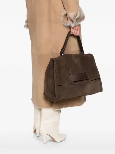 Geantă shopper Sommet din piele de căprioară maro