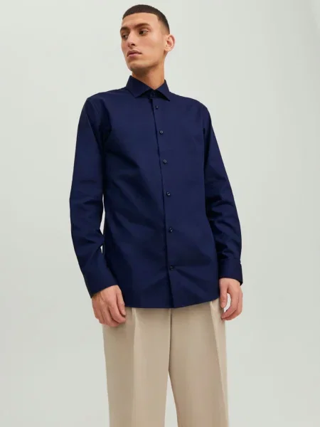 JACK & JONES Poslovna srajca PARKER mornarska