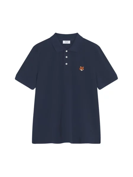 Koszulka polo Maison Kitsune niebieska