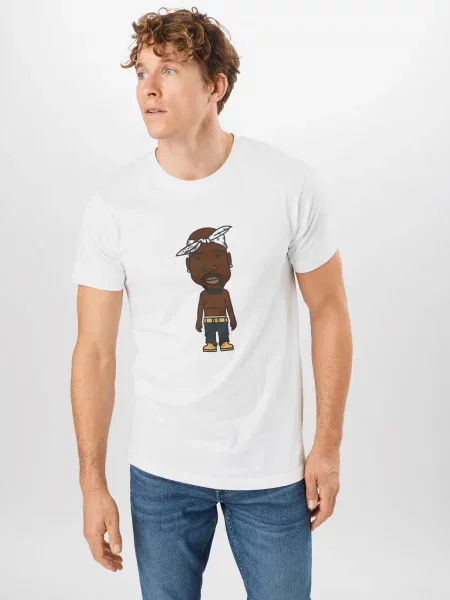 Mister Tee Tričko LA Sketch hnedá / sivá žltá / čierna biela