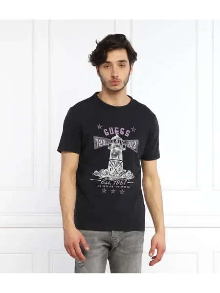 GUESS Tricou Thewat negru