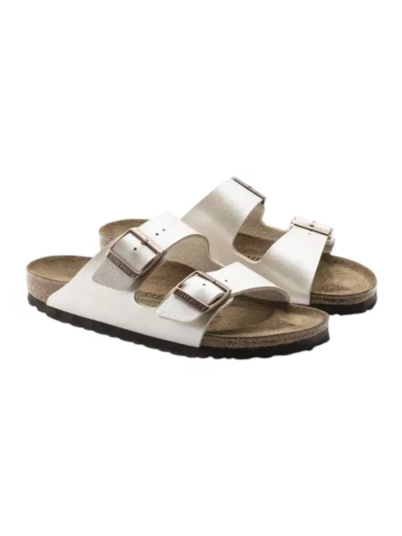Klapki Birkenstock skórzane beżowe