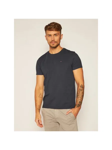 Tommy Hilfiger T-Shirt Σκούρο μπλε Regular Fit λευκό