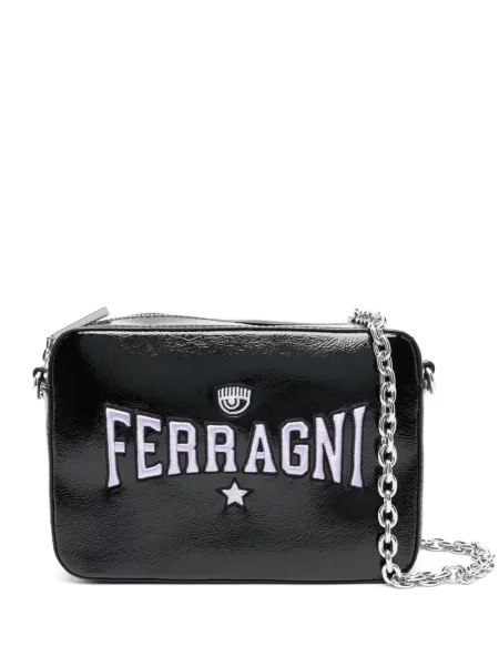 Haftowana torebka crossbody Chiara Ferragni czarna