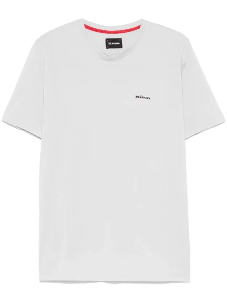 Tricou Kiton cu broderie gri