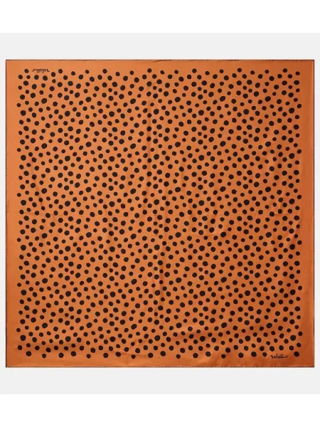 Svileni šal Valentino na točke narančasta