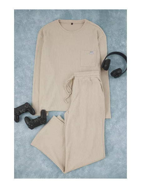 Trendyol Pijama lungă bej