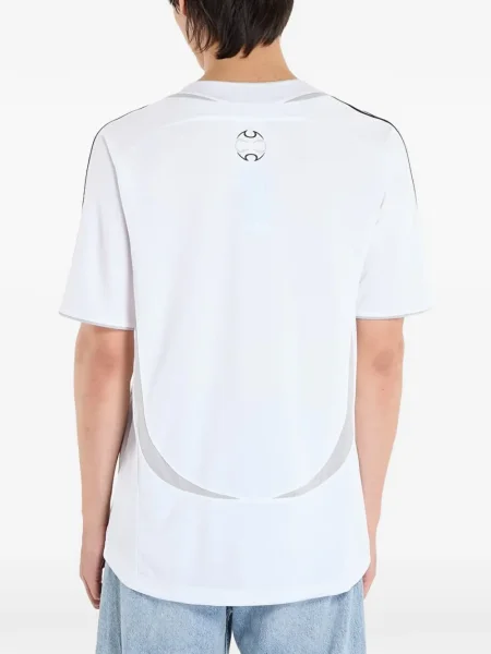 Pălărie Adidas cu dungi cu platformă din jerseu alb