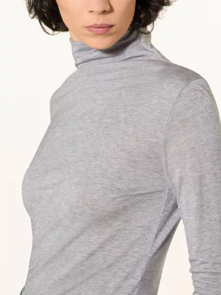 BOSS longsleeve z wełną z półgolfem szary
