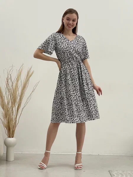 Сукня міді Merlini бавовна/акрил білий