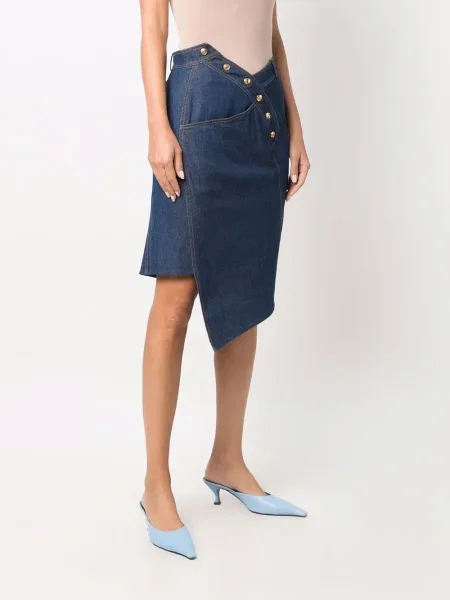 Asymetrické džínová sukně Christian Dior Pre-owned modré