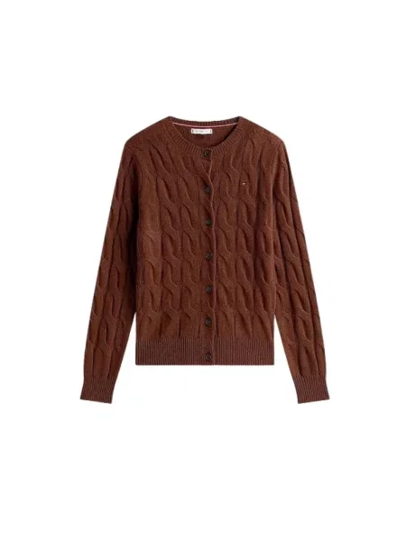 Sweter Tommy Hilfiger brązowy