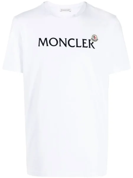 Tricou Moncler cu imagine alb