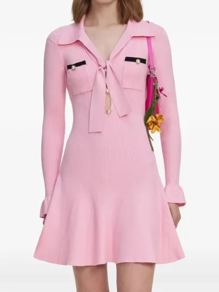 Rochie mini Self-portrait cu funde roz