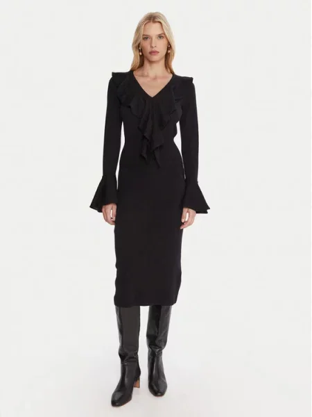 Luisa Spagnoli Pletena obleka Malimba črna