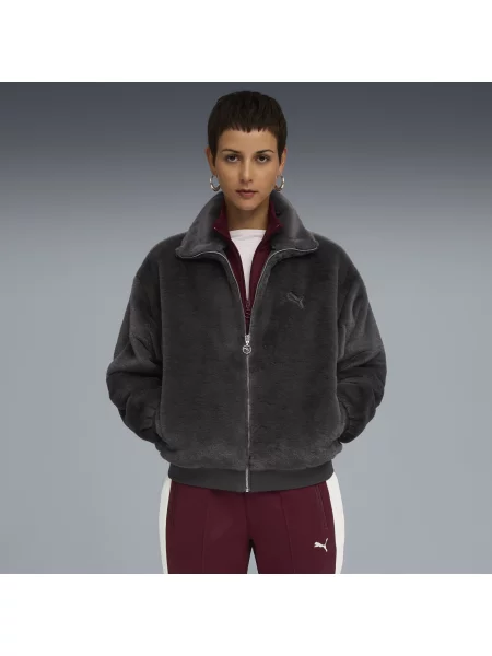 PUMA kurtka Wardrobe Essentials z miękkiej dzianiny Odzież Dusky XXS szary