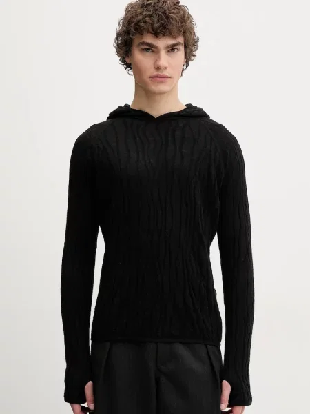 Volnen pulover Heliot Emil črna