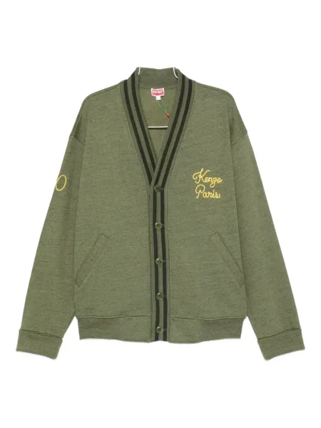 Cardigan Kenzo cu broderie cu decolteu în V verde