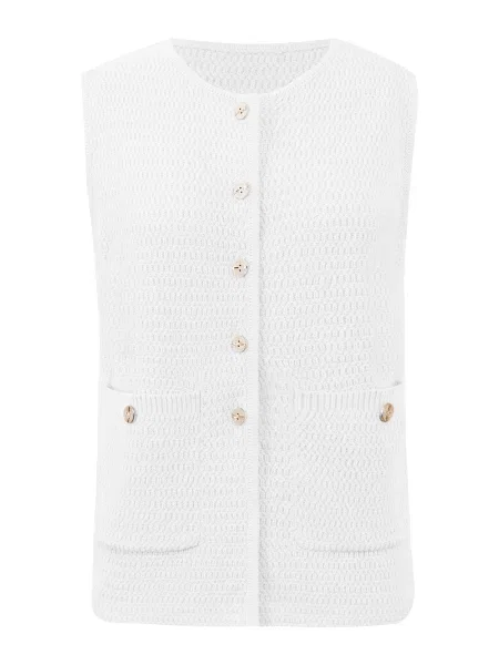 Imily Bela Vestă tricotată alb