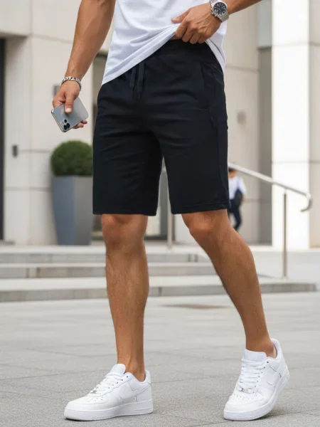 Pantaloni scurți de sport Dstreet negru
