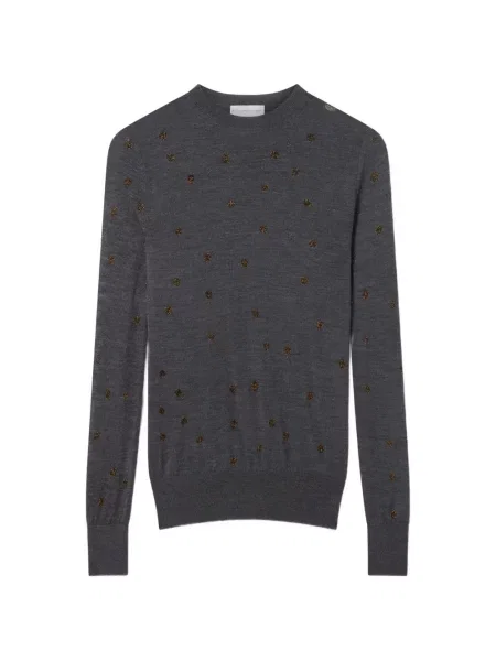Pulover Stella Mccartney cu broderie gri