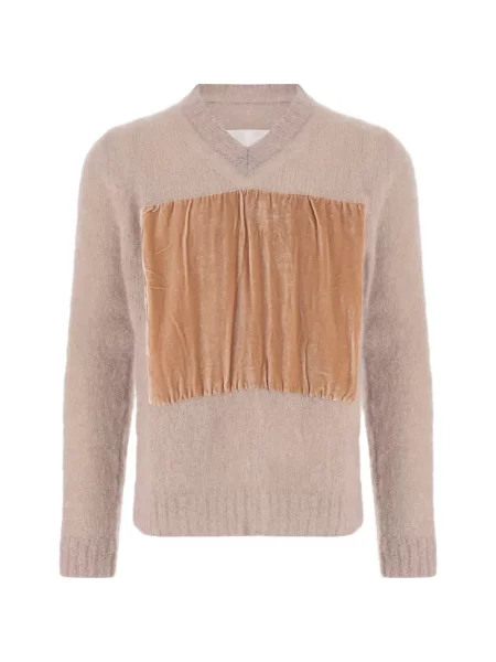 Pulover Maison Margiela de catifea cu decolteu în V