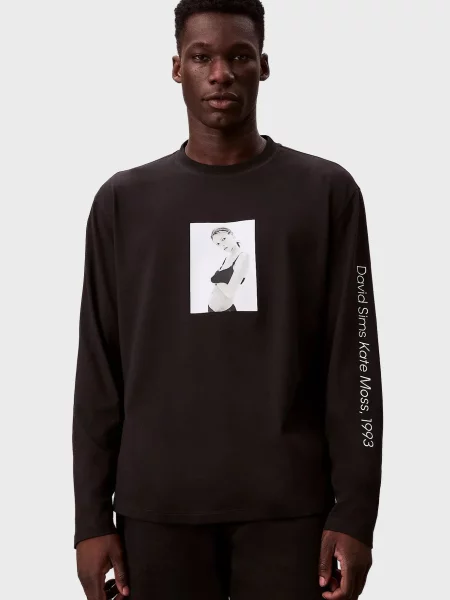 Классический лонгслив Calvin Klein черный