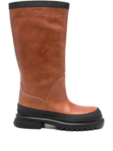 Botine Missoni din piele cu platformă maro