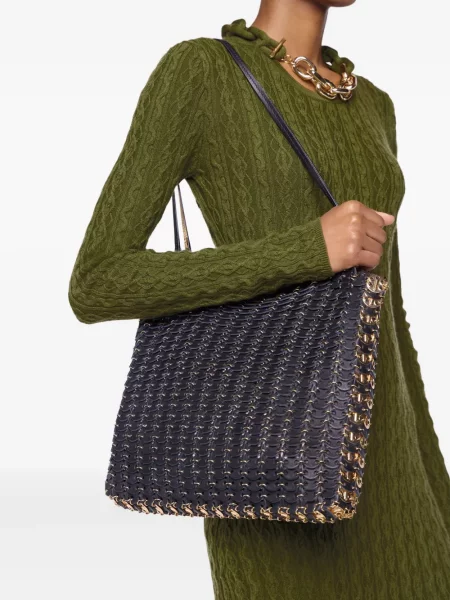 Geanta de piele Rabanne din piele negru