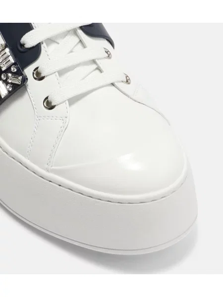 Sneakerși Roger Vivier din piele cu platformă alb