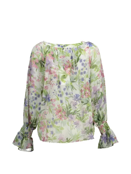 Bluză Kocca cu model floral cu imagine verde