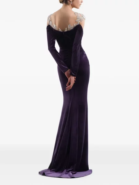 Rochie de seară Imroska cu paiete de catifea violet
