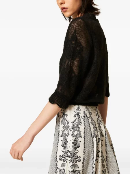 Pulover Twinset din lână alpaca negru