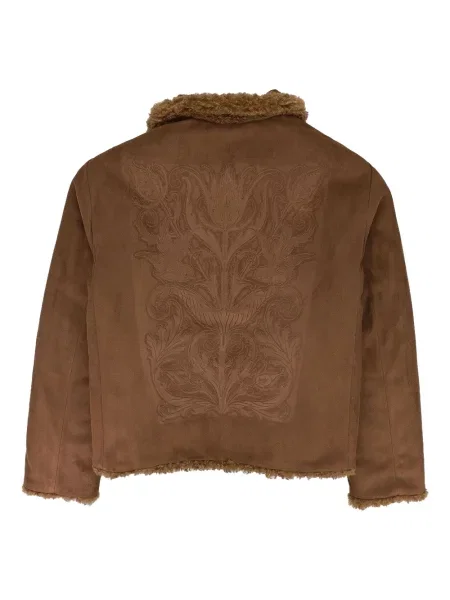 Geacă Birth Of Royal Child din piele de căprioară cu model floral maro