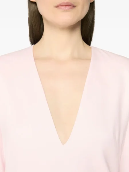 Cu peplum rochie Genny cu decolteu în V de costum roz
