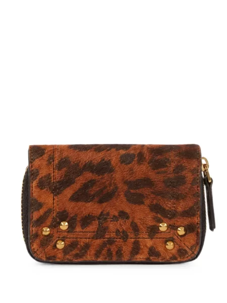 Portofel Jérôme Dreyfuss cu imagine cu model leopard maro