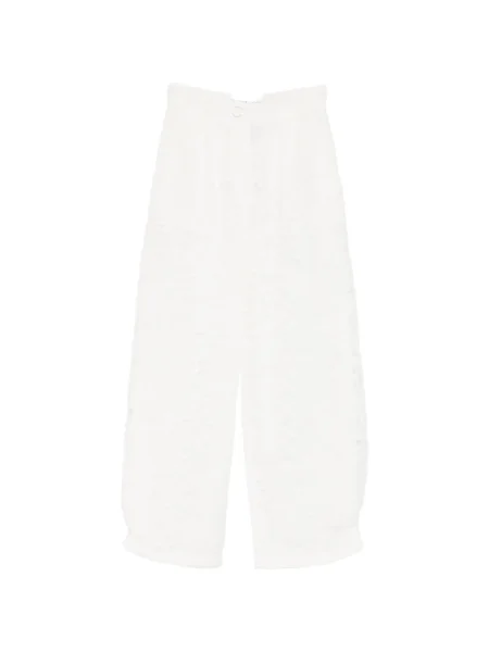 Pantaloni Rowen Rose cu model floral cu imagine alb