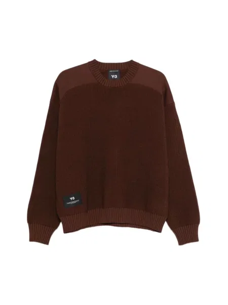 Sweter Y-3 wełniany brązowy