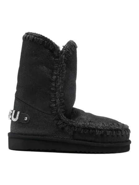 Buty do kostki Mou skórzane czarne