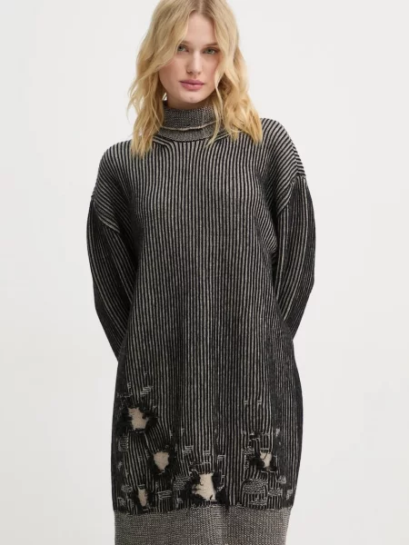 Maison Margiela sukienka dwustronna wełniana czarna