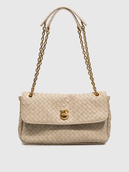 Шкіряна сумка Madison Bottega Veneta бежева