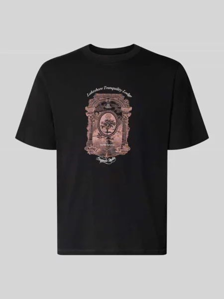 T-shirt z nadrukiem z logo model ‘NIAGARA’ Jack & Jones czarna