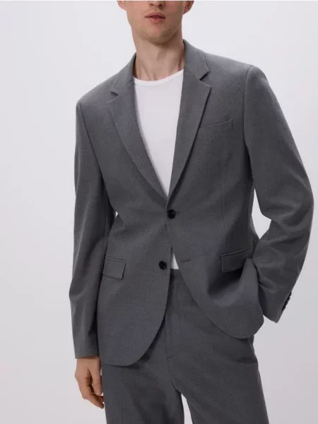 Reserved Піджак звичайний з додаванням темно-сірий сірий