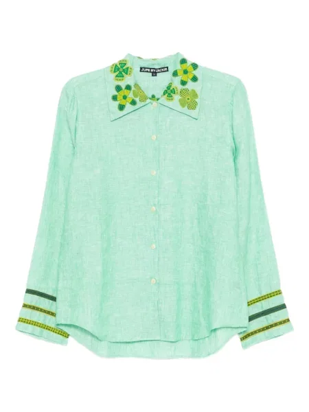 Cămașă Jupe By Jackie cu broderie cu model floral verde