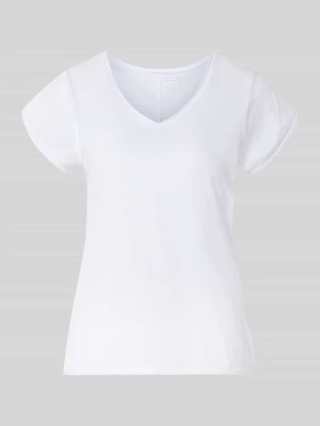T-shirt z dekoltem w serek Christian Berg Woman biała
