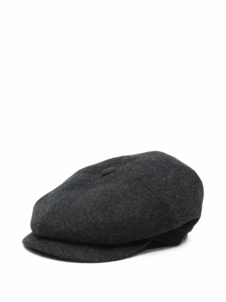Căciulă Tagliatore fără toc cu model herringbone negru