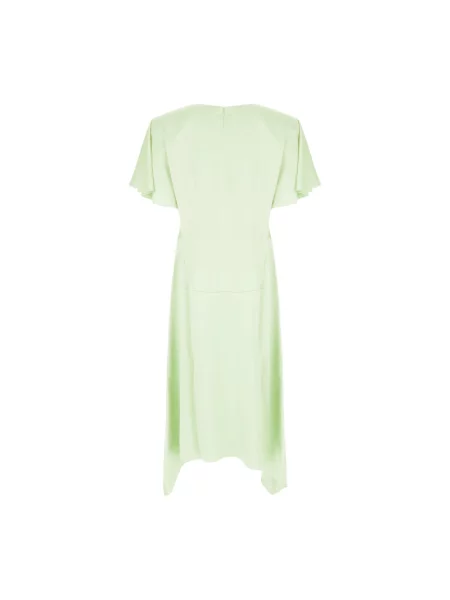 Lniana sukienka midi Stella Mccartney zielona