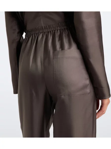 Pantaloni Loulou De Saison de mătase maro