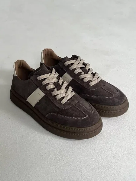 Замшевые кеды 105.store коричневые