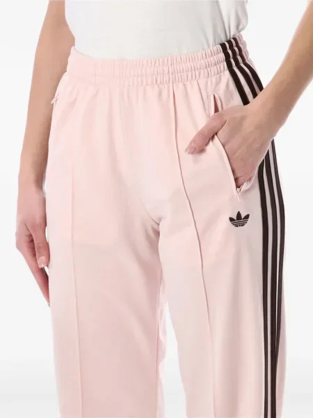 Pantaloni Adidas alergare din piele alb